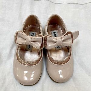 Blush Pink Patent Leather Toddler Shoes with Bow